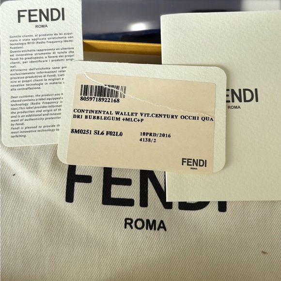 GUC Fendi Vitello Century Hypnoteyes Zip MONSTER Wallet Bubblegum INCLUSIVE Box+ - Picture 8 of 14